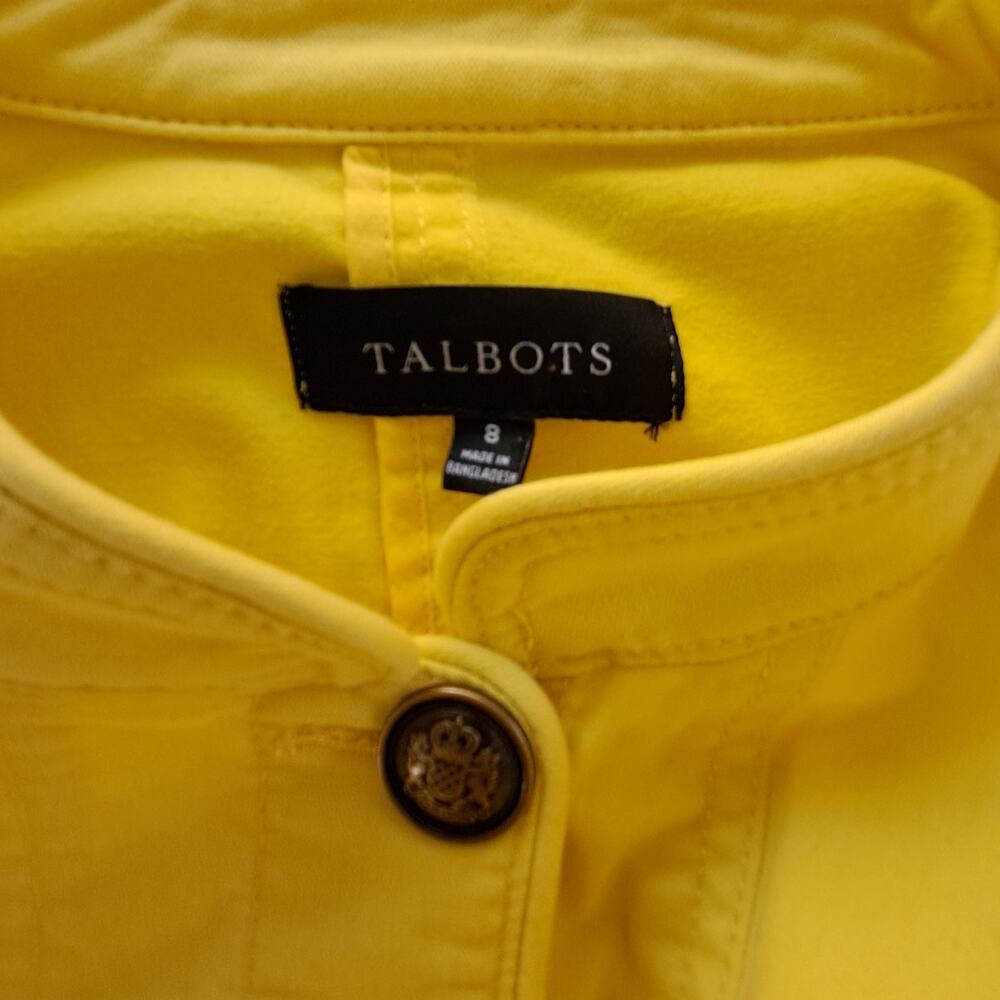 Talbots Piped Utility Jacket Size 8 Lemon Yellow … - image 6